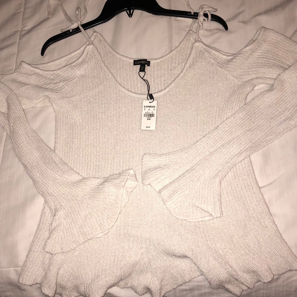 Express medium cold shoulder sweater